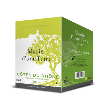 Bag-In-Box 5 litres -AOP Côtes du Rhône Blanc - Magie d'Une Terre